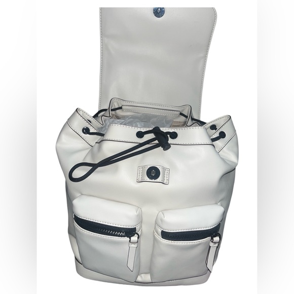 DKNY DAMIAN Drawstring snap closure BACKPACK in Pearl/Off white🔥 NWT - Picture 9 of 12